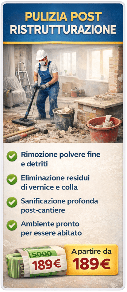 pulizie post ristrutturazione